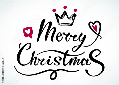 Merry Christmas hand drawn lettering