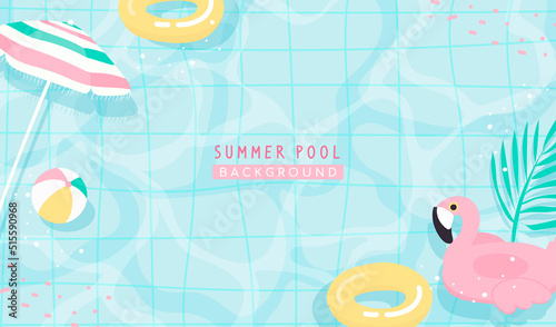 Summer Pool background vector illustration. Swimming pool pastel color theme
