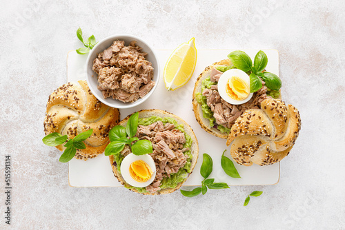Fotografie Canned tuna open sandwiches