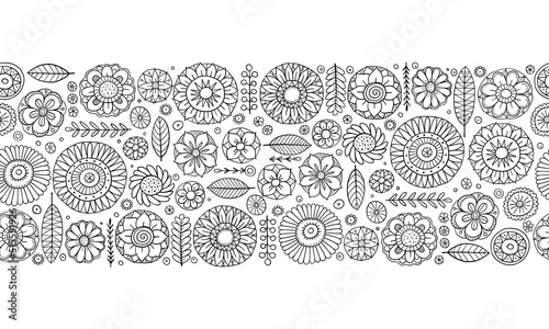 Fairy floral mandala background. Magic garden art. Seamless pattern for your ...