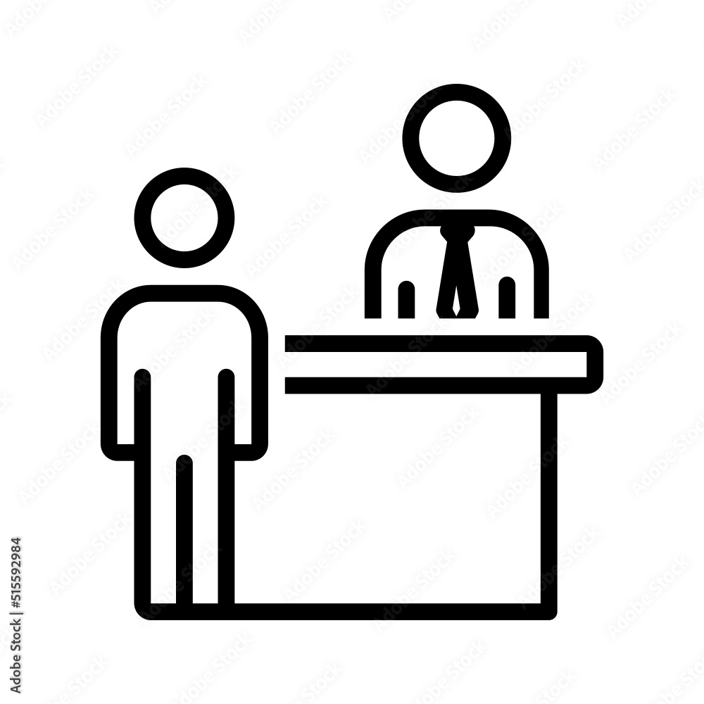 Black line icon for Service desk Black line icon for Service desk