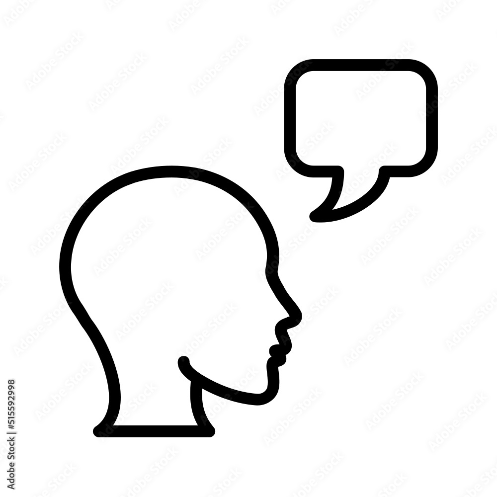 Black line icon for Talking Black line icon for Talking