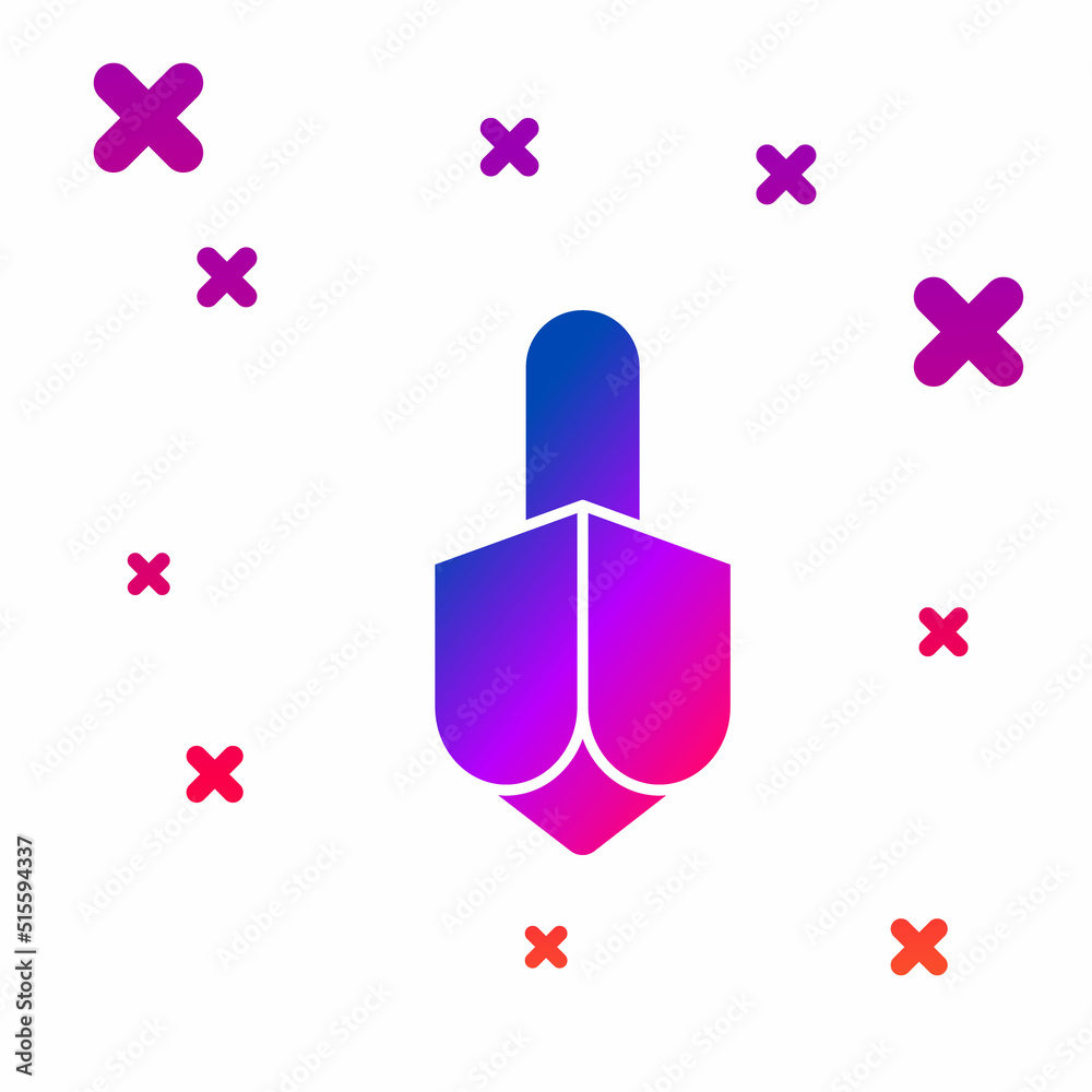 Color Hanukkah dreidel icon isolated on white background. Gradient random dynamic shapes. Vector Color Hanukkah dreidel icon isolated on white background. Gradient random dynamic shapes. Vector