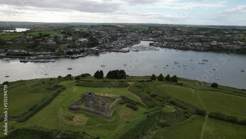 Charles fort Kinsale Ireland drone aerial view town and harbour in backgroud photo