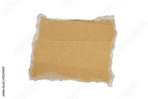 Brown Cardboard paper piece isolated on white background