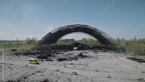 Aerial shooting of the world's largest aircraft crashed by Russian soldiers photo