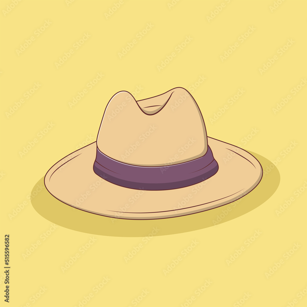 Cowboy Hat Vector Icon Illustration with Outline for Design Element, Clip Art, Web, Landing page, Sticker, Banner. Flat Cartoon Style Cowboy Hat Vector Icon Illustration with Outline for Design Element, Clip Art, Web, Landing page, Sticker, Banner. Flat Cartoon Style