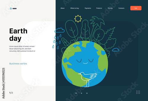 Ecology - Earth day -Modern flat vector concept illustration of a globe plated by trees. Creative landing web page template