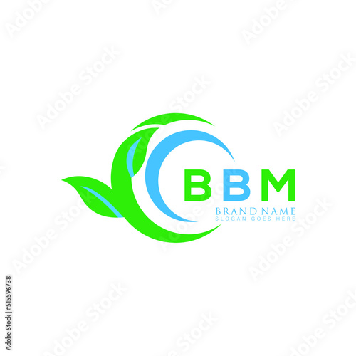 BBM logo design initial creative leaf letter logo. BBM unique letter logo design.
BBM vector logo simple, elegant and luxurious, leaf eco logo shape.  photo