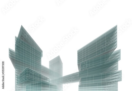 Abstract modern architecture 3d rendering