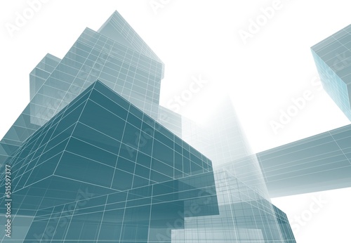 Abstract modern architecture 3d rendering