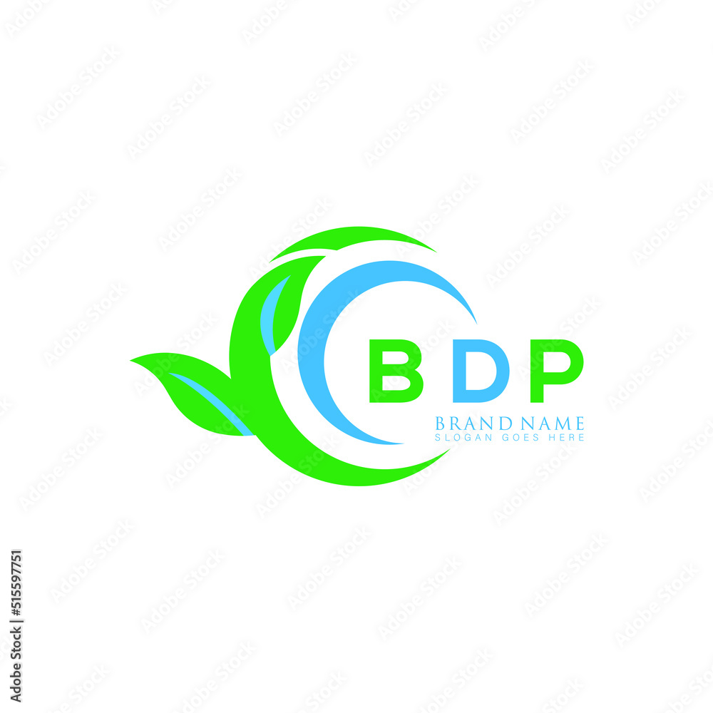 BDP logo design initial creative leaf letter logo. BDP unique letter