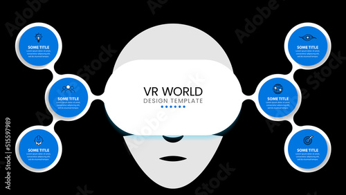 Infographic template. Virtual reality concept with 6 steps