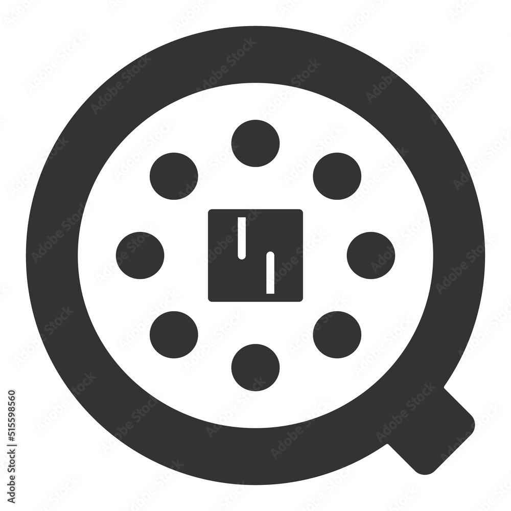Integrated circuit, bottom view, legs for installation in a circuit board - vector sign, web icon, illustration on a white background, glyph style