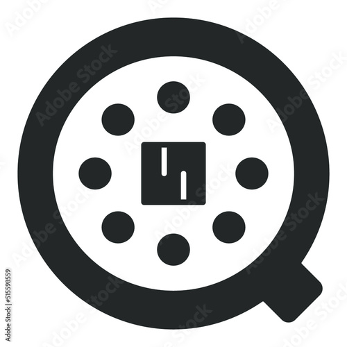 Integrated circuit, bottom view, legs for installation in a circuit board - vector sign, web icon, illustration on a white background, glyph style