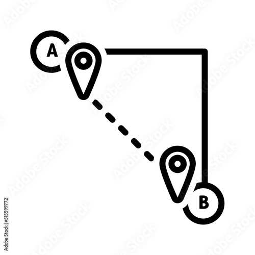 Black line icon for Shortcut