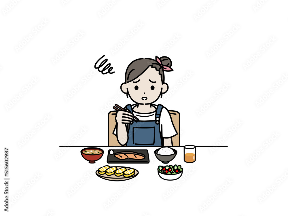 食欲がない 女の子 子供 食べれない 好き嫌い 朝食 イラスト 食欲がない 女の子 子供 食べれない 好き嫌い 朝食 イラスト