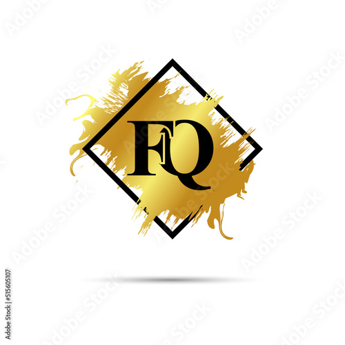 Gold FQ logo symbol vector art design