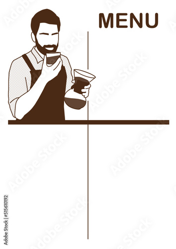 Design menu with man barista