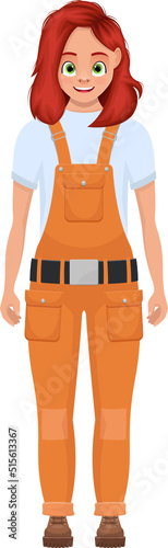 Girl worker clipart design illustration