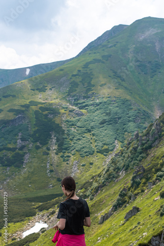 Mountain hiking. Beautiful mountain views. Coniferous forests and alpine meadows © alipko