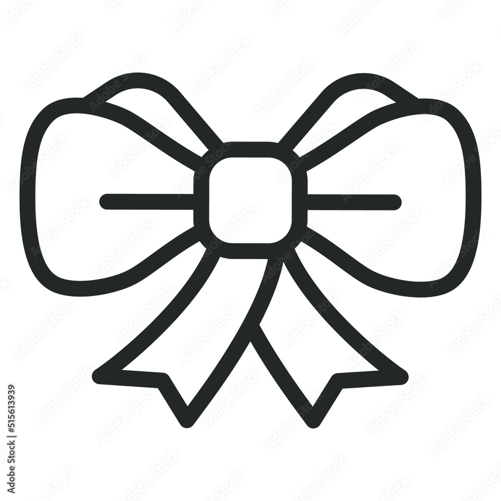 Ribbon bow, beauty, aesthetics - vector sign, web icon, illustration on white background, outline style Ribbon bow, beauty, aesthetics - vector sign, web icon, illustration on white background, outline style