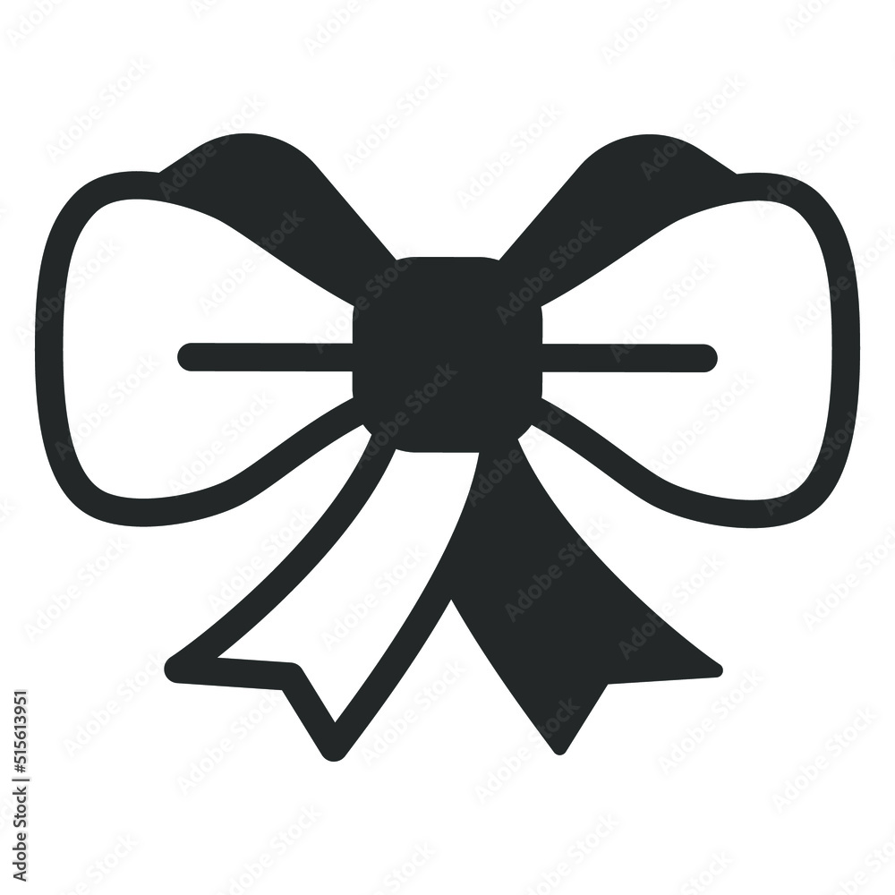 Ribbon bow, beauty, aesthetics - vector sign, web icon, illustration on white background, glyph style Ribbon bow, beauty, aesthetics - vector sign, web icon, illustration on white background, glyph style