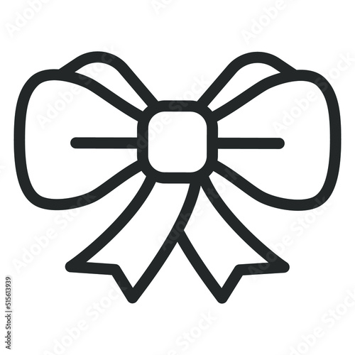 Ribbon bow, beauty, aesthetics - vector sign, web icon, illustration on white background, outline style