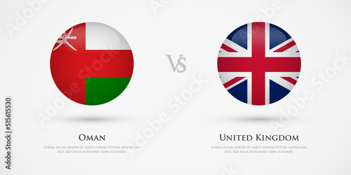 Oman vs United Kingdom country flags template. The concept for game, competition, relations, friendship, cooperation, versus. Free Download Oman vs United Kingdom country flags template. The concept for game, competition, relations, friendship, cooperation, versus. - GFXLoad