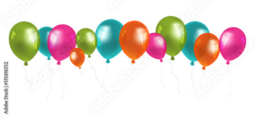Colourful Balloons. Birthday Celebration Party. Vector Illustration.