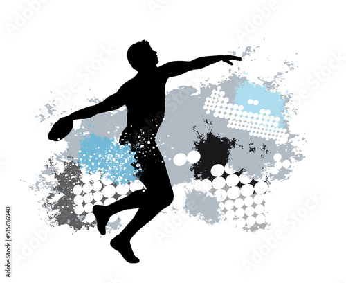 Athletics sport graphic with dynamic background.