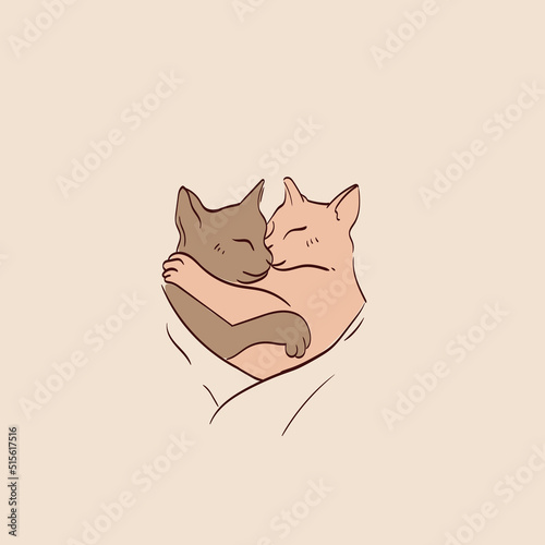 vector illustration of cats in a simple hand-drawn style