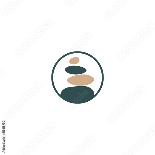 stone balance colorful logo vector circle illustration design