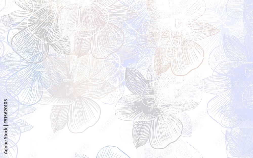 Obraz premium Light Purple vector abstract design with flowers.
