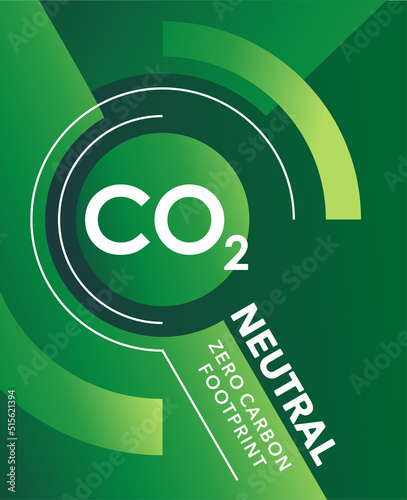 CO2 neutral banner in geometric style