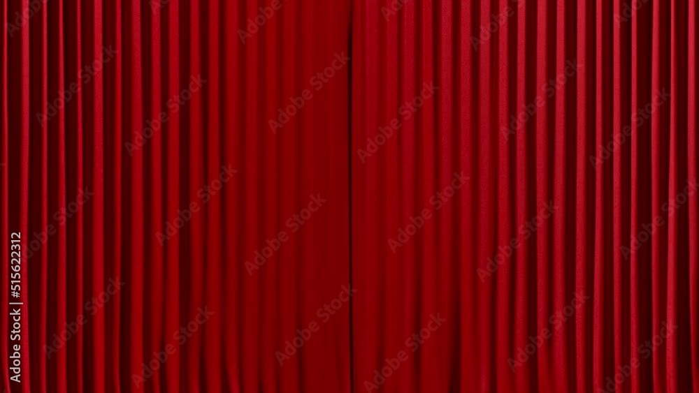 3D animation - Red theater curtain opening with black and white alpha channel 3D animation - Red theater curtain opening with black and white alpha channel