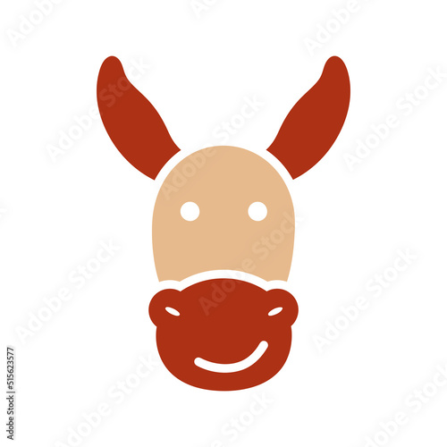 Donkey glyph icon. Farm animal vector illustration