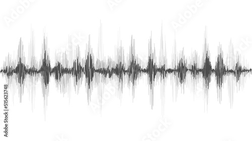 Abstract sound wave isolated on white background. Audio waveform patterns. Vibration chart. Audio, sound, technology. Vector illustration