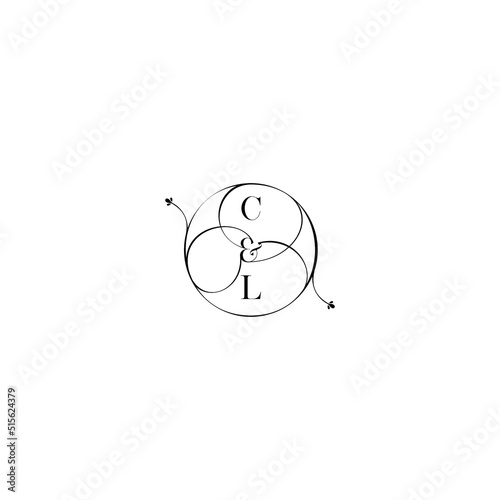 CL feminine wedding line initial concept with high quality logo design