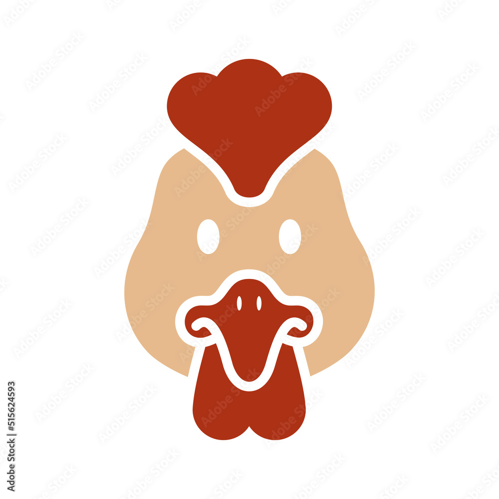Chicken icon. Animal head vector illustration Chicken icon. Animal head vector illustration