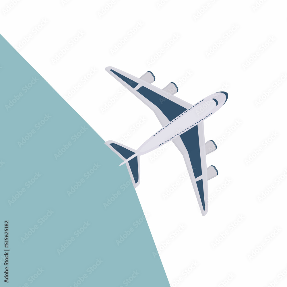 Airplane. Flight of an aircraft, vector illustration