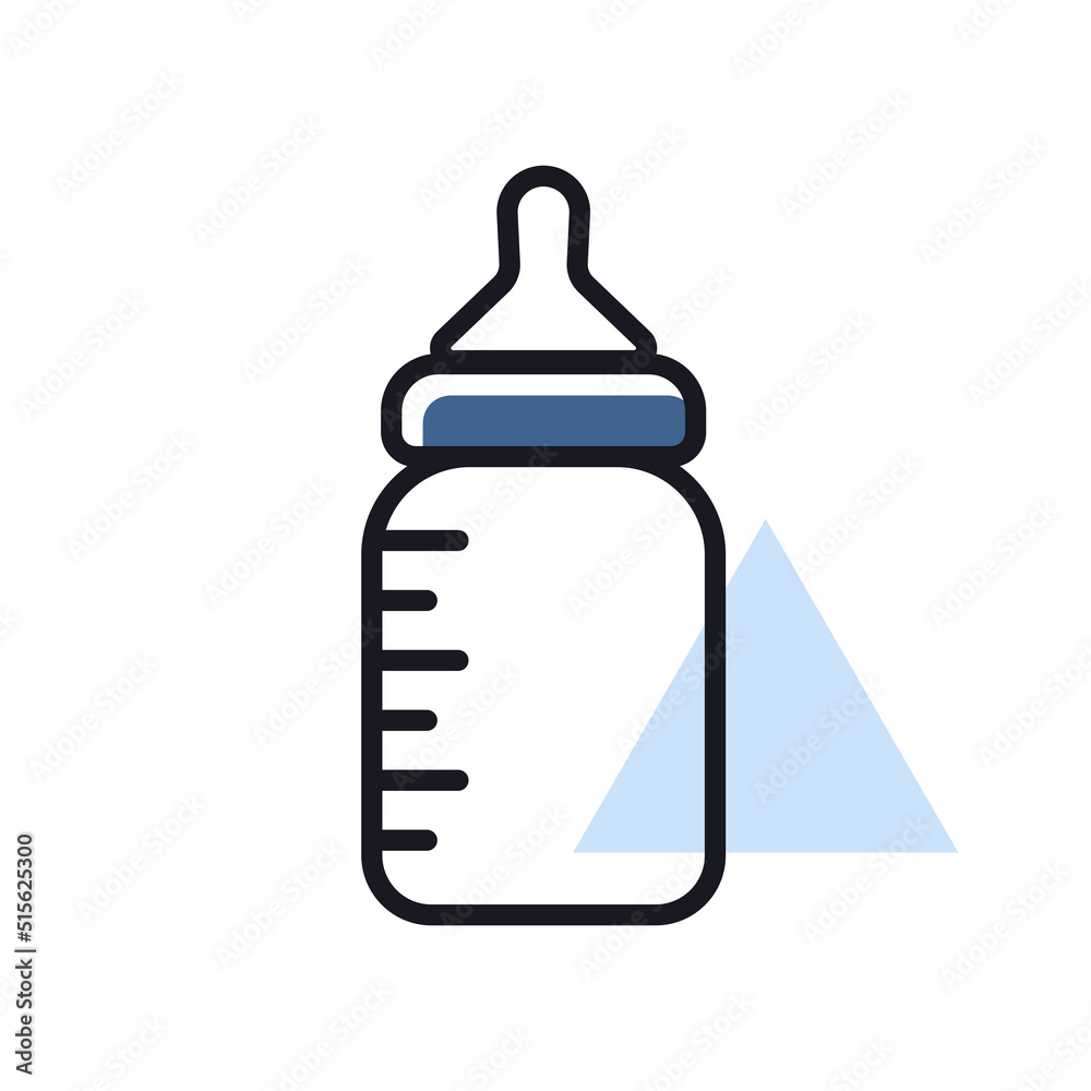 Baby feeding bottle vector isolated icon Baby feeding bottle vector isolated icon