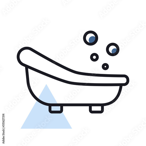 Cute litte baby bath vector isolated icon