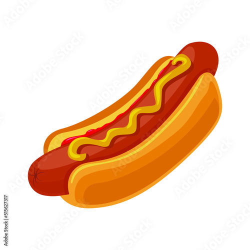 Fast food.American hot dog sandwich with ketchup and mustard emblem isolated vector illustration design.