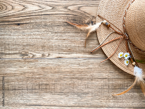 Obraz na płótnie Boho styled hat w salonie