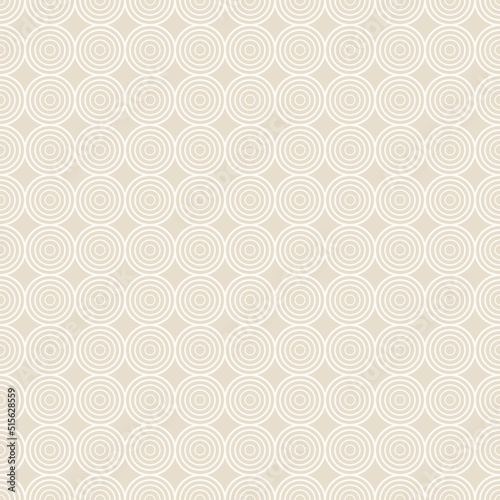 Vector seamless pattern with circles on brown background. For wallpapers, decoration, invitation, fabric, textile and print, web page background, gift and wrapping paper.