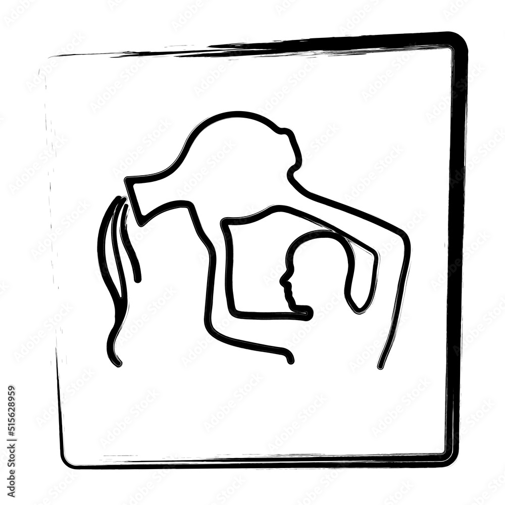 zodiac aquarius icon. brush frame. vector illustration. zodiac aquarius icon. brush frame. vector illustration.