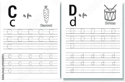 Alphabet tracing worksheet 
