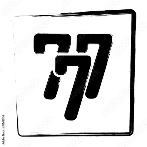 777 icon. brush frame. vector illustration.