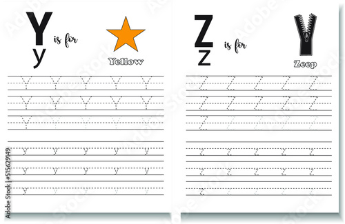 Alphabet tracing worksheet 
